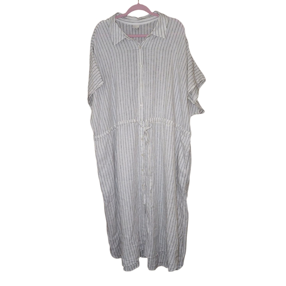 2/30 A New Day Maxi Dress White With Blue Stripes - Picture 2 of 4